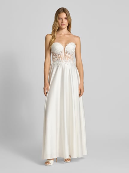 Mascara Brautkleid in semitransparentem Design Weiss 4