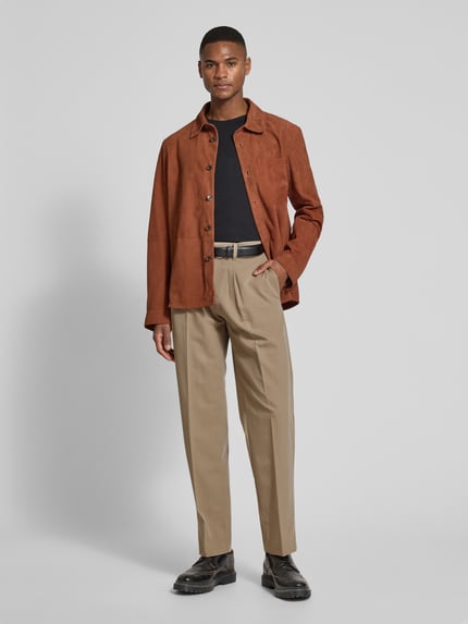 JACK & JONES Premium Loose fit stoffen broek met plooi aan de taille model 'KARL' Beige - 1