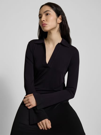 Filippa K Midi-jurk met v-hals Zwart - 3