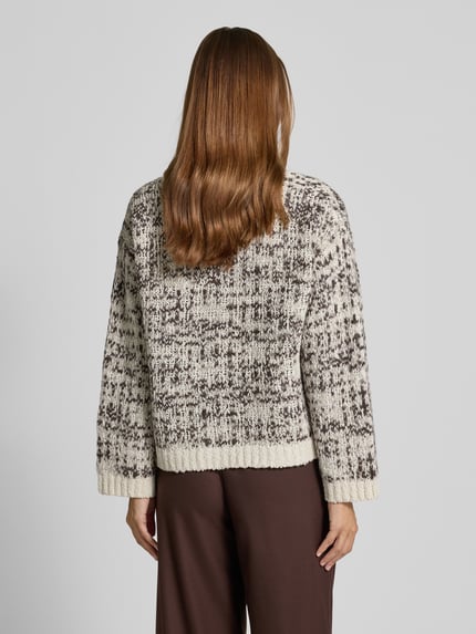 Selected Kurtka z dzianiny z mieszanki bawełny i wełny o kroju oversized z mieszanki wełny model ‘LINDSAY’ Złamany biały 5