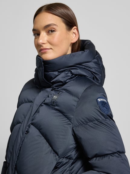 Blauer USA Gewatteerde lange jas met capuchon, model 'OPERA' Donkerblauw - 3