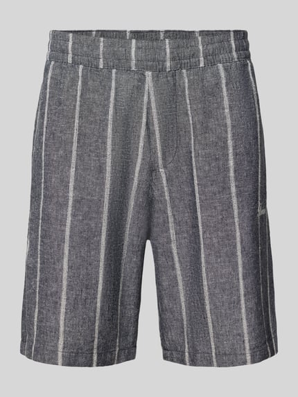 Leinenshorts mit Logo-Stitching Shop The Look MANNEQUINE