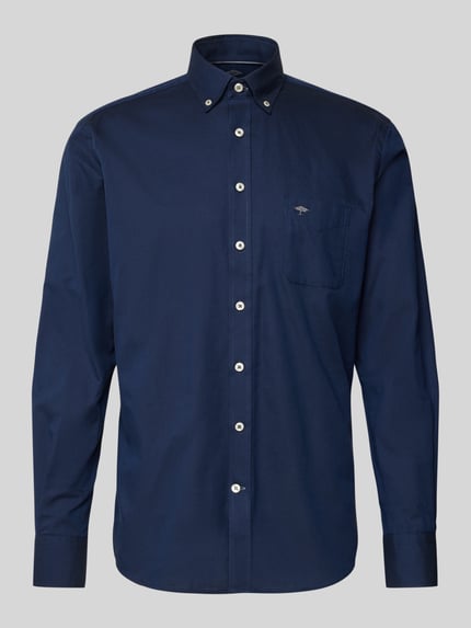 Fynch-Hatton Regular fit vrijetijdsoverhemd met streepmotief, model 'All Season' Marineblauw - 2