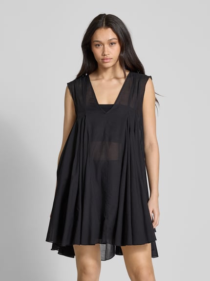 Weekday Mini-jurk met V-hals, model 'Nicki' Zwart - 4
