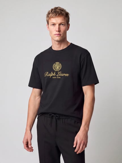 Polo Ralph Lauren T-Shirt mit goldfarbenem Logo-Print Black 4