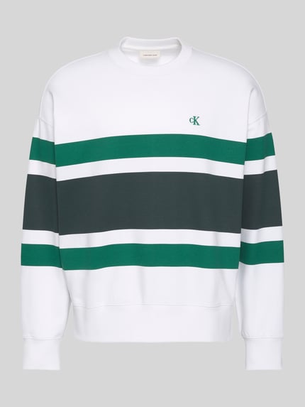 Calvin Klein Jeans Relaxed Fit Sweatshirt aus Frottee Weiss 2
