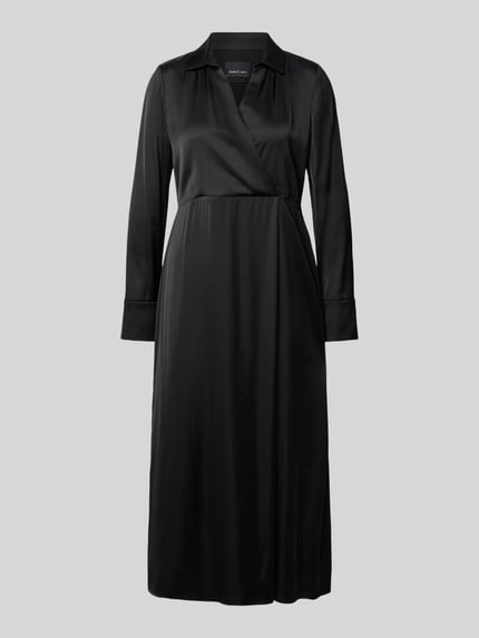 Marc Cain Midikleid aus Viskose-Mix mit V-Ausschnitt Black 2