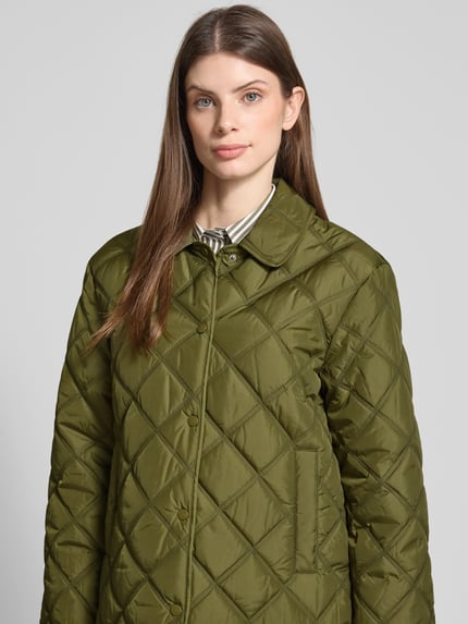 GANT Kurtka pikowana o kroju regular fit z wykładanym kołnierzem model ‘Quilted’ Jasnozielony 3