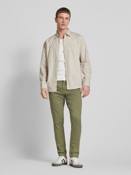 JACK & JONES Chino met ceintuurlussen, model 'MARCO BOWIE' Olijfgroen - 1
