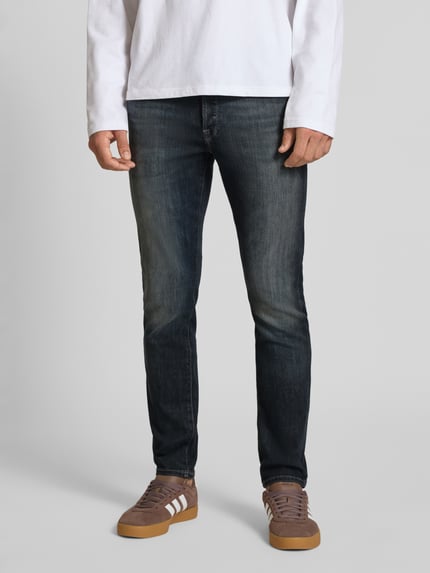 JACK & JONES Slim Fit Jeans im Used-Look Modell 'GLENN' Dunkelblau 4