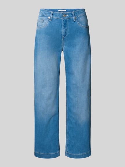 Productfoto, Culotte im Used-Look mit Eingrifftaschen van MAC in blauwe katoenmix met stretch, verkorte fit, zichtbare steekzakken