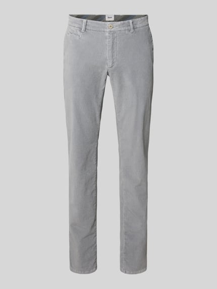 Brax Slim fit corduroy broek met achterzakken, model 'Fabio' Zilver - 2