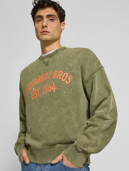 Dsquared2 Oversized Sweatshirt mit Label-Print Oliv 3
