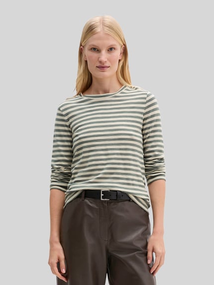 Marc O'Polo Langarmshirt mit Rollsaum-Akzent Aqua 4