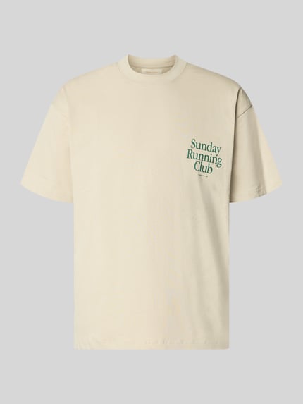 ANOTHER COTTON LAB T-shirt z nadrukiem i okrągłym dekoltem Beżowy 2