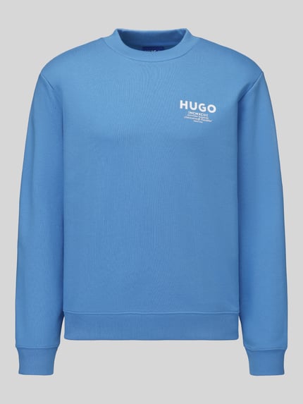 HUGO Blue Bluza o kroju regular fit z czystej bawełny model 'Nespon' Jasnoniebieski 2