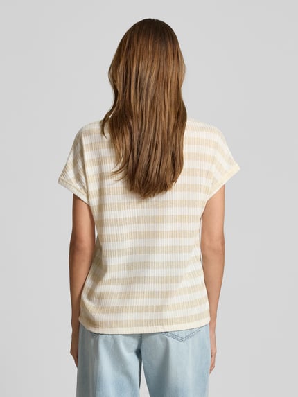 ZABAIONE T-shirt met V-hals Beige - 5