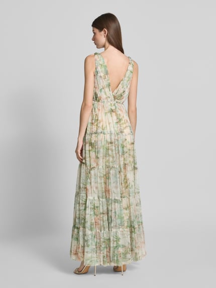 Lace & Beads Abendkleid im Stufen-Look mit V-Ausschnitt Hellgruen 5