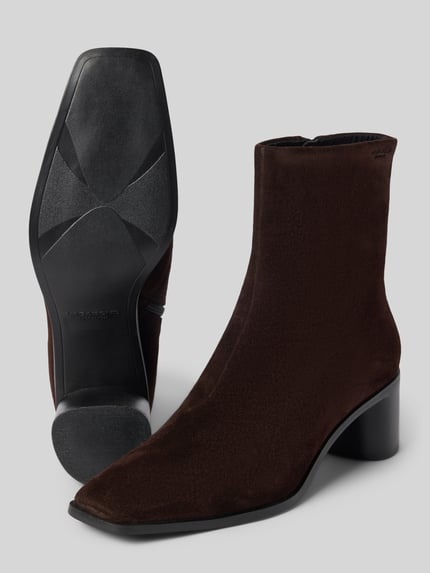 Vagabond Stiefelette aus Rindsvelours mit Blockabsatz Dunkelbraun 4
