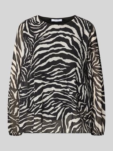 ZABAIONE Blouseshirt met plissévouwen, model 'Al44bii' Zwart - 2