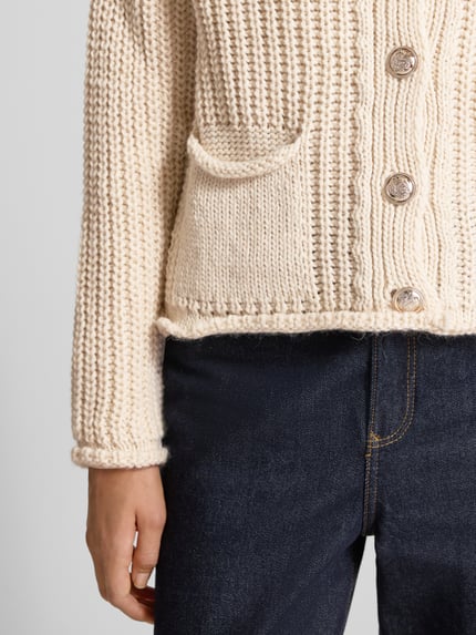 ZABAIONE Regular fit gebreid jack met wol model 'Da44lia' Beige - 3
