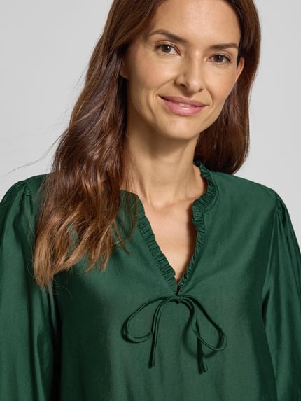 ICHI Regular Fit Bluse mit Rüschen Modell 'KARLANI' Khaki 3