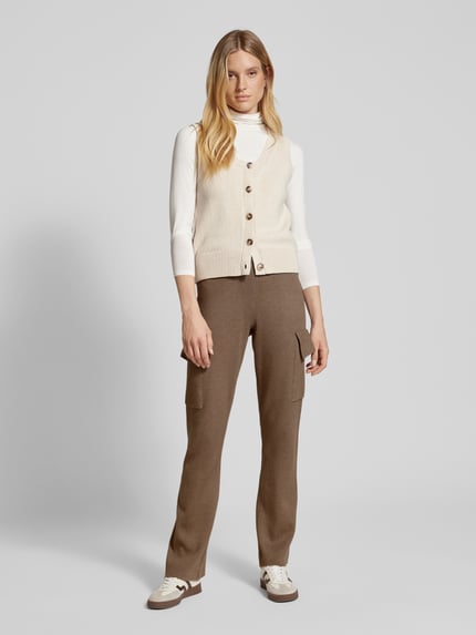 VILA Stoffhose mit Cargotaschen Modell 'CASSIE' Taupe 1
