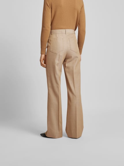 Victoria Beckham straight fit broek van scheerwol Lichtbruin - 5