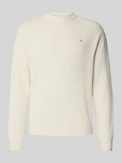Calvin Klein Jeans Oversized Strickpullover mit gerippten Abschlüssen Offwhite 2