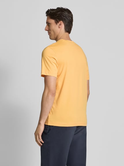 Tom Tailor Regular fit T-shirt van puur katoen met print Abrikoos - 5