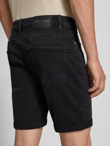 ONLY & SONS Regular Fit Jeansshorts aus Baumwoll-Mix Black 3