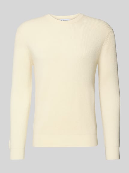 Manuel Ritz Regular Fit Strickpullover aus reiner Wolle Weiss 2