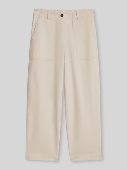 Marc O'Polo Barrel Fit Hose aus Baumwoll-Mix Beige 2