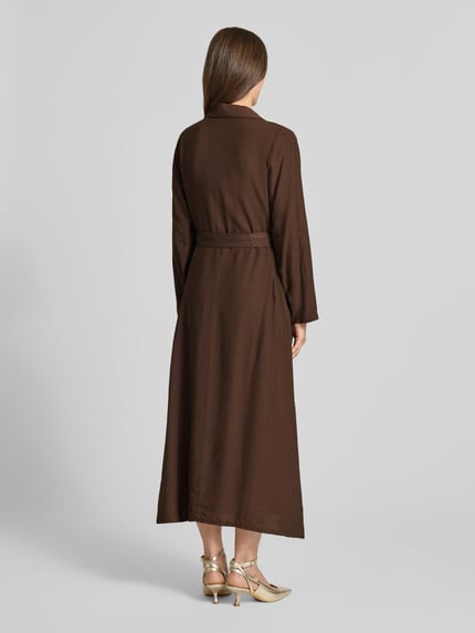 ZABAIONE Hemdblusenkleid mit kurzer Knopfleiste Modell 'Di44anaa' Dunkelbraun 4