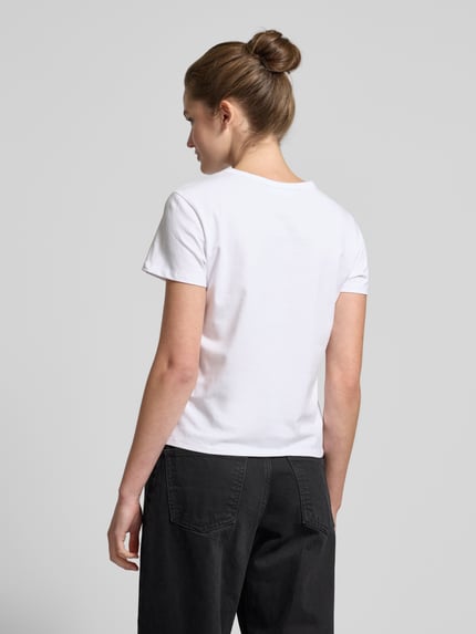 REVIEW T-Shirt mit Label-Print Weiss 5