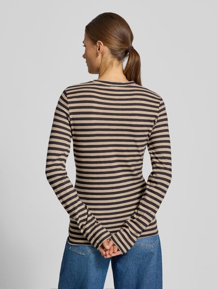 Marc O'Polo Langarmshirt mit feiner Rippstruktur Anthrazit 5