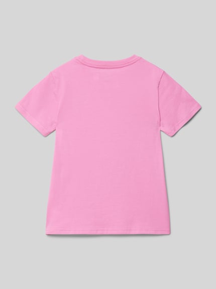 Polo Ralph Lauren Kids T-shirt met logostitching Felroze - 3
