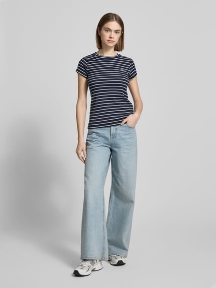 Pepe Jeans T-shirt z okrągłym dekoltem model ‘MERIBEL’ Granatowy 1