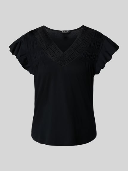 Lauren Ralph Lauren T-shirt z rękawami z falbaną Czarny 2