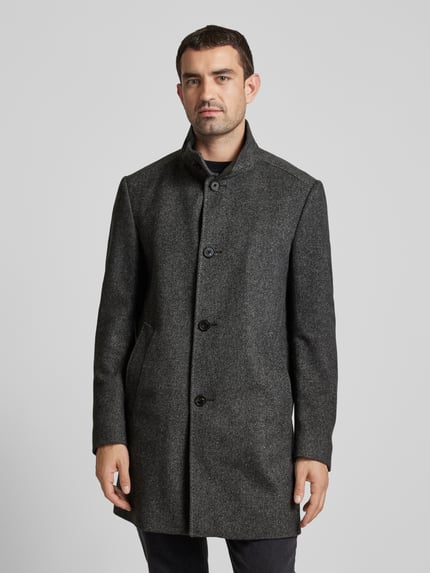 JOOP! COLLECTION Lange jas met opstaande kraag, model 'Maron' Antraciet - 4