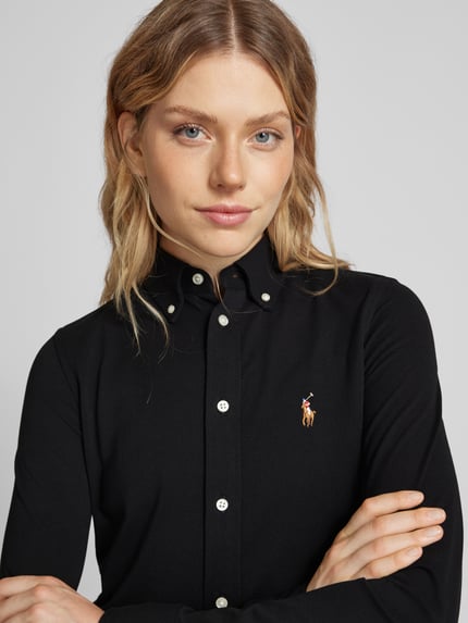Polo Ralph Lauren Bluzka koszulowa polo z kołnierzykiem typu button down Czarny 3