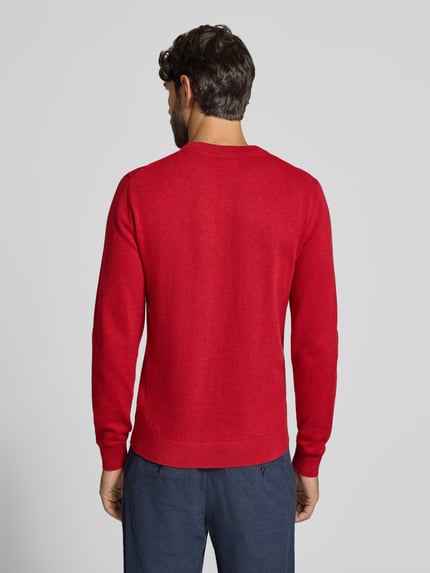 MCNEAL Strickpullover aus Baumwoll-Kaschmir-Mix mit Rundhalsausschnitt Rot Melange 5