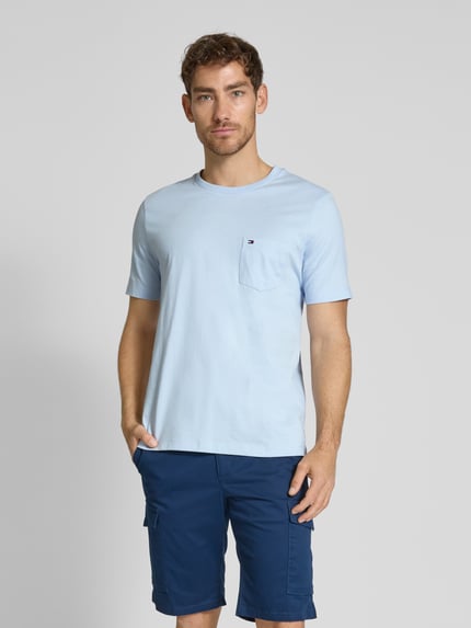 Tommy Hilfiger T-shirt o kroju regular fit z czystej bawełny Jasnoniebieski 4