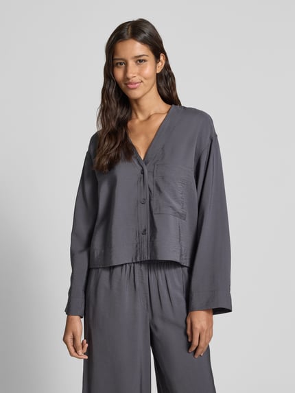 INFLUENCER'S CHOICE BY P&C* Bluzka o kroju relaxed fit z efektem marszczenia Ciemnoszary 4