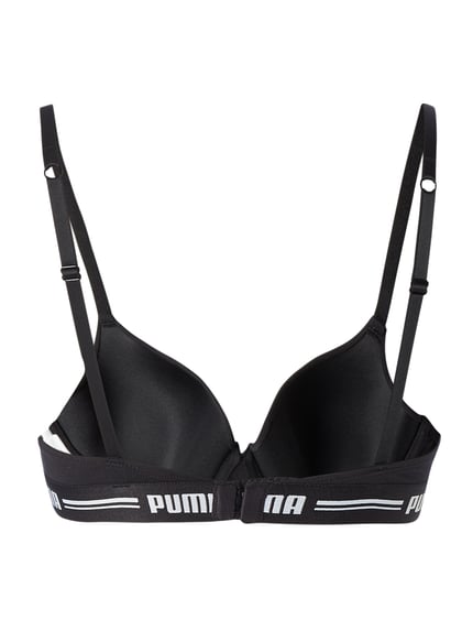 PUMA biustonosz t-shirtowy z fiszbinami – watowany Czarny 3