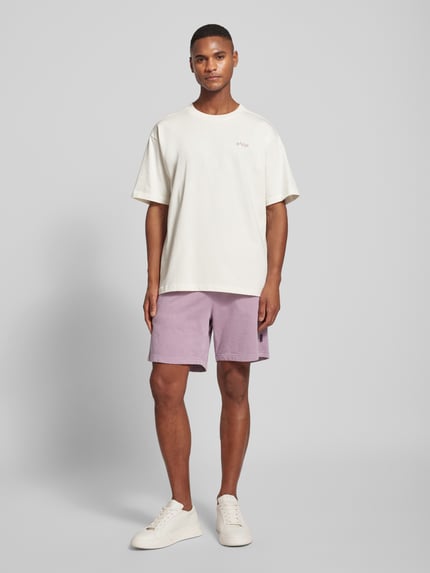 Mazine Regular Fit Sweatshorts mit Label-Detail Altrosa 1