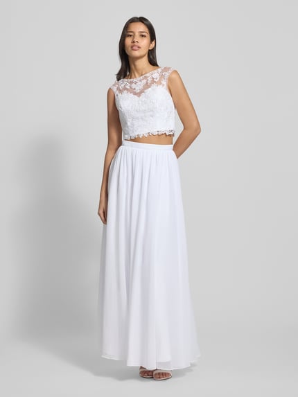 Laona Brautkleid mit floralem Spitzenbesatz Weiss 4