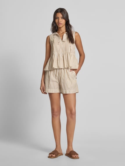 Scotch & Soda Regular fit blousetop met druppelvormige hals Zand - 1