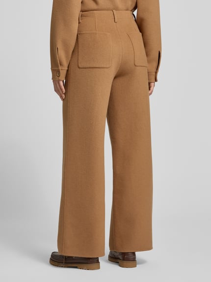 Style Icon Collection Spodnie rozkloszowane z szeroką nogawką z mieszanki wełny Camel 5