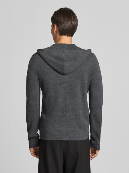 Christian Berg Men Regular Fit Strickjacke mit Lanawoll-Anteil Graphit Melange 5